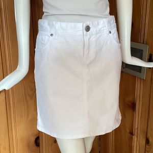 COPY - EUC Loft White Denim Pencil Mini Skirt Stretch Cotton Blend Coastal